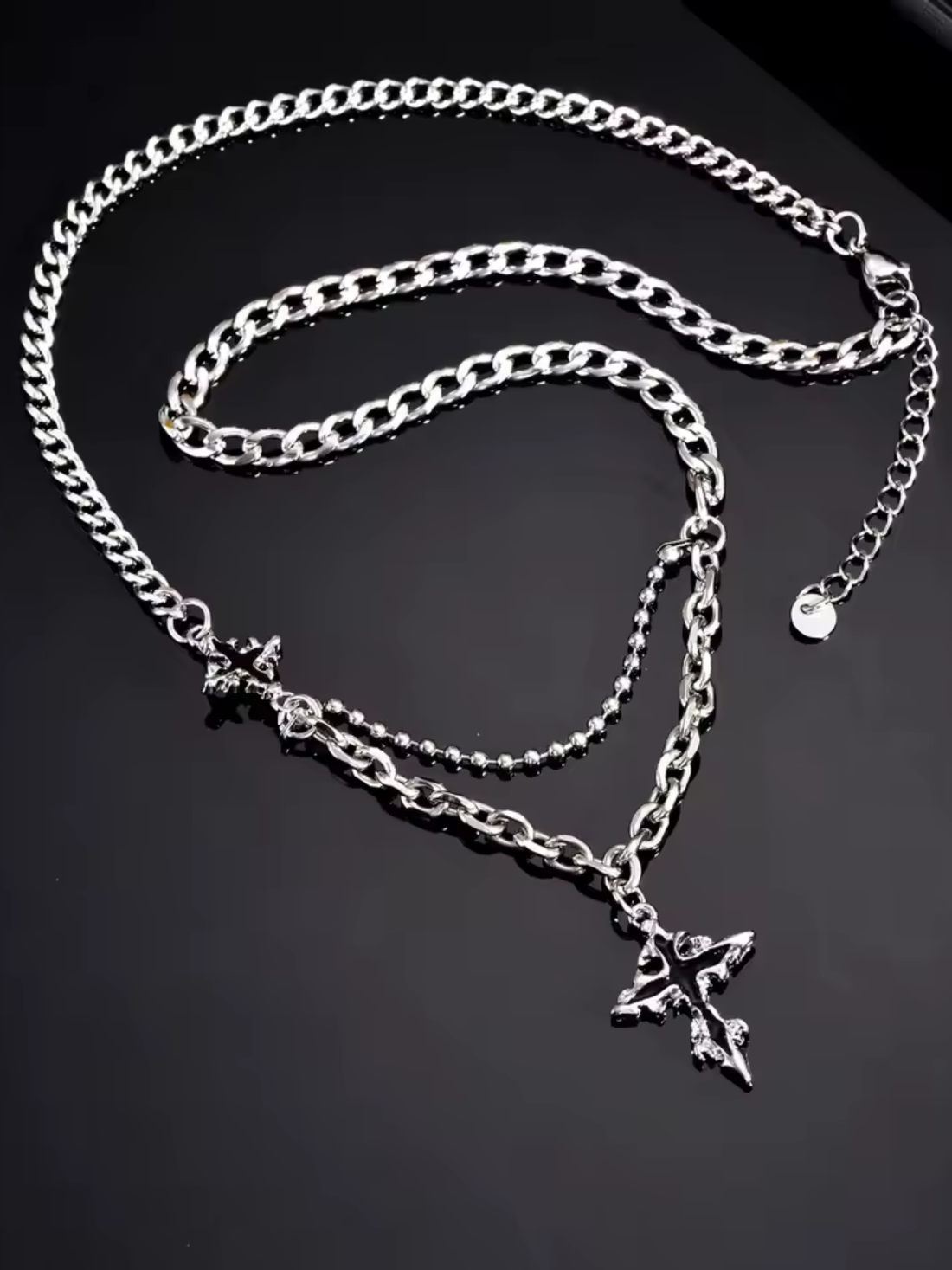 Gothic Dark Cross Necklace