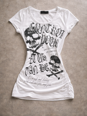 Skull Print Short Sleeve