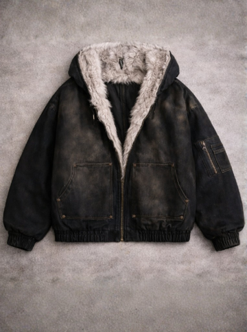 Fur Denim Coat